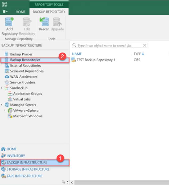 วิธีลบ Backup Repository ออกจาก Veeam