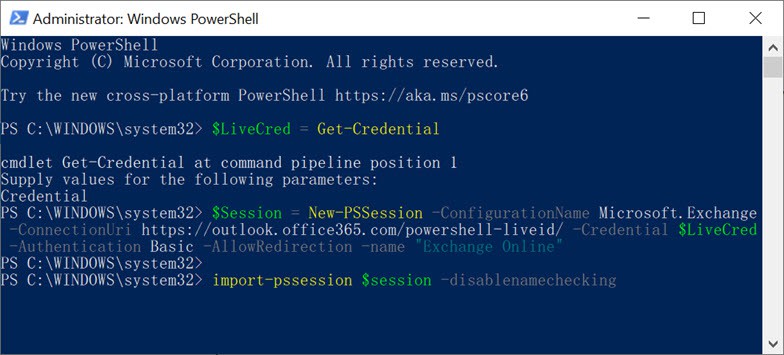 วิธี PowerShell เข้า Microsoft Exchange Online