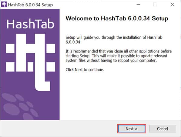 วิธีติดตั้งโปรแกรม HashTab