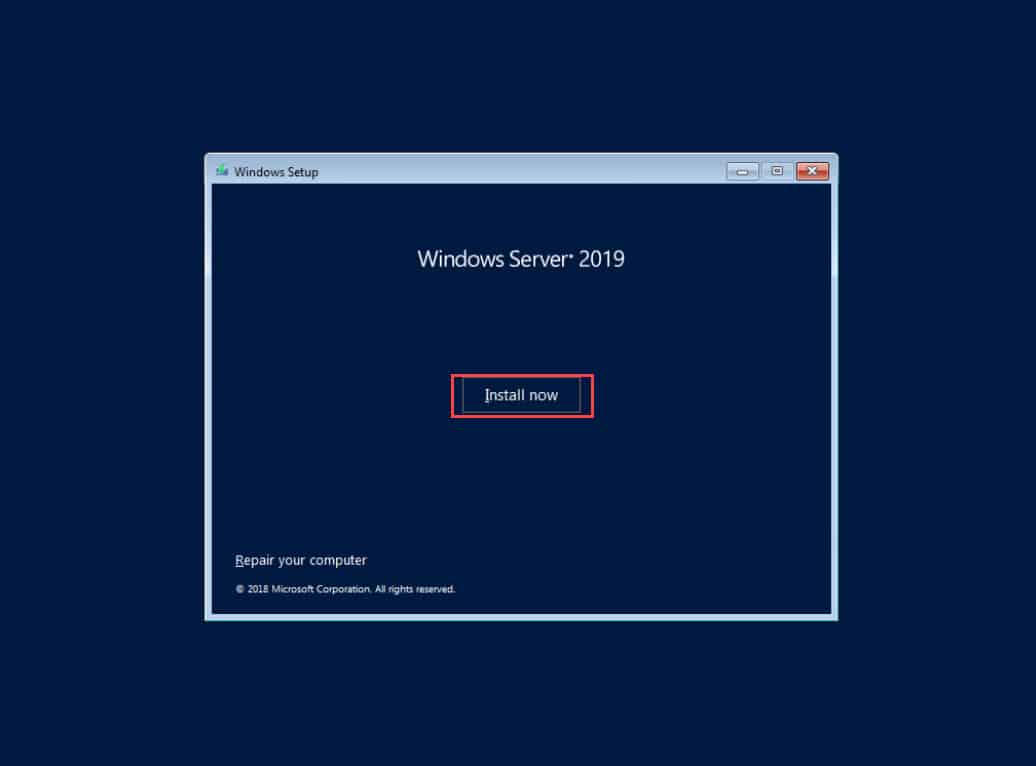วิธีติดตั้ง Windows Server 2019 Datacenter