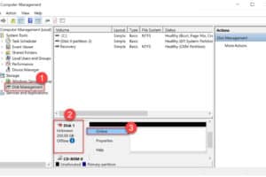 วิธีการสร้างไดร์ (Partition) ที่เป็น Offline ให้เป็น Online พร้อมใช้งาน สำหรับ Windows