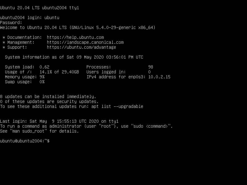 วิธีติดตั้ง Ubuntu Server 20.04 LTS