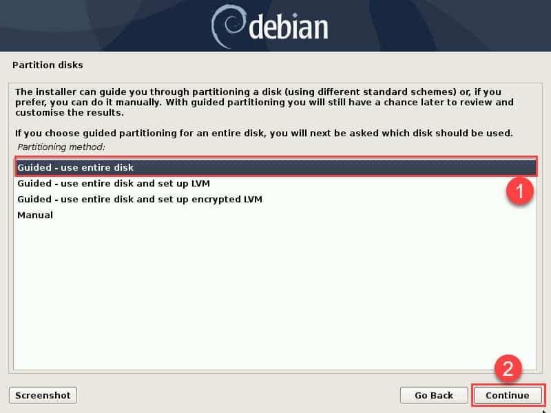 วิธีติดตั้ง Debian 10 แบบ Graphical install (GUI)