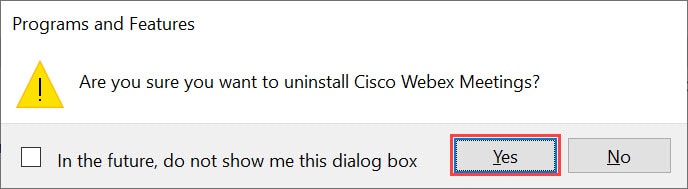 วิธีถอนการติดตั้งโปรแกรม Cisco Webex Meetings บน Windows