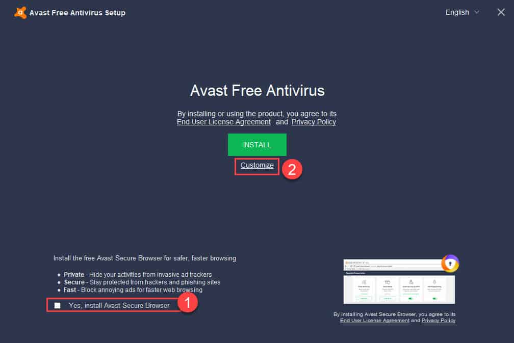 วิธีติดตั้งโปรแกรม Avast Free Antivirus