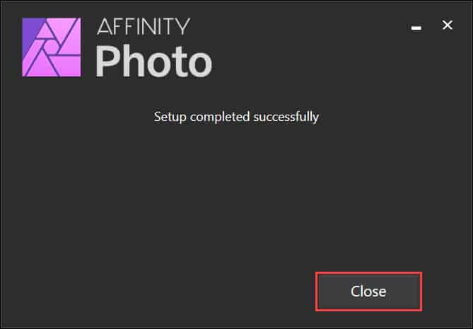 วิธีติดตั้งโปรแกรม Affinity Photo