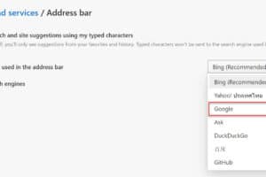 วิธีตั้งค่าการค้นหาเริ่มต้นของ Microsoft Edge จาก Bing เป็น Google
