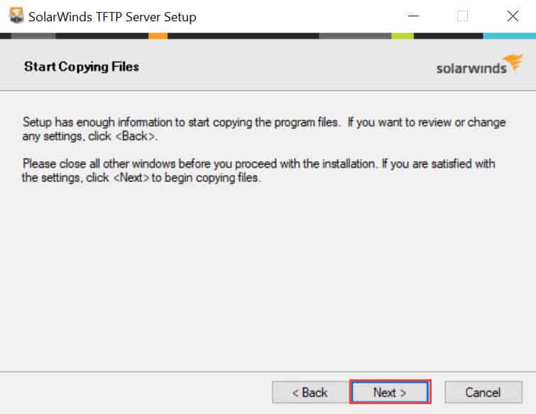 วิธีติดตั้ง SolarWinds TFTP Server 