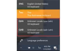 วิธีลบภาษา QAA(qaa-Latn) และ QAB (qab-Latn) ออกจาก Keyboard