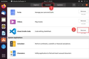 วิธีลบ Visual Studio Code ออกจาก Ubuntu Desktop 20.04 LTS