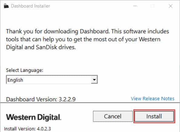 วิธีติดตั้งโปรแกรม Western Digital Dashboard