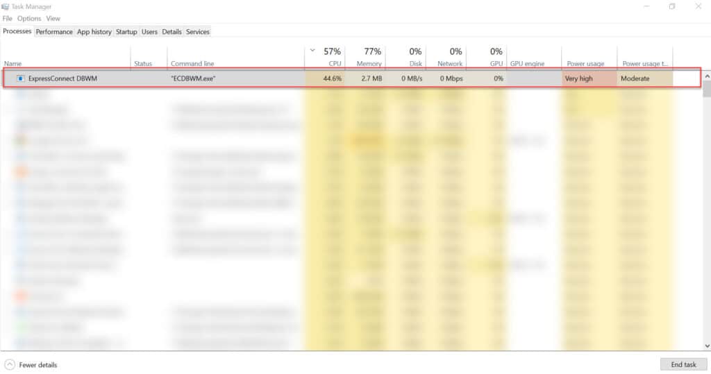 วิธีแก้ ExpressConnect DBWM (ECDBWM.exe) ใช้ CPU สูง