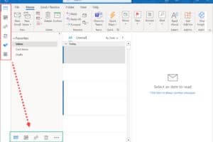 วิธีย้ายตำแหน่ง Navigation Pane ใน Outlook จากด้านซ้าย เป็น ด้านล่าง